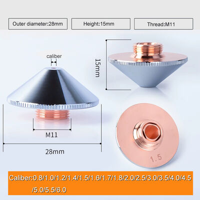 Buse de découpe laser D28 M11, monocouche ou double couche, cuivre résistant à la corrosion pour tête laser WSX Han's Hongshan